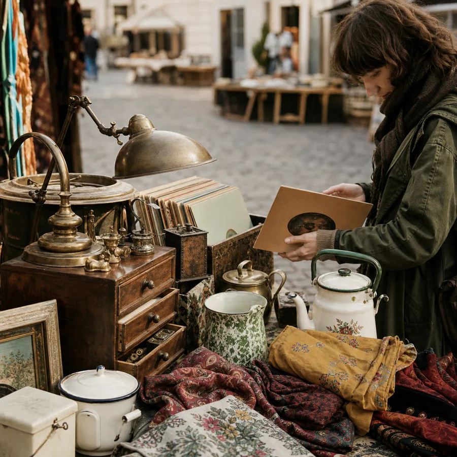 Flohmarkt auf dem Hof in Hamburg